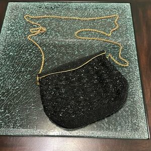 Black & Gold Beaded Handbag